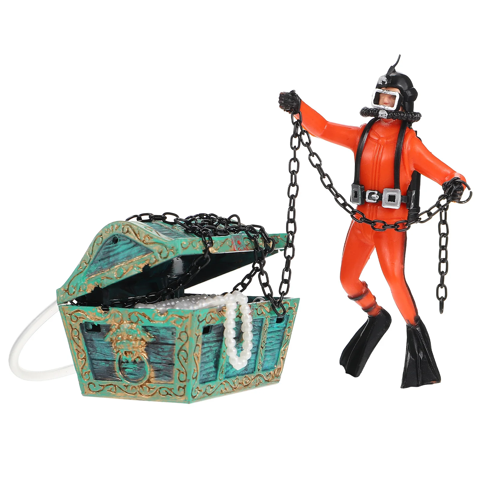 

Aquarium Treasure Hunt Diver Floating Ornament Realistic Fish Tank Accessory Natural Stable Decor Aquarium Decorations