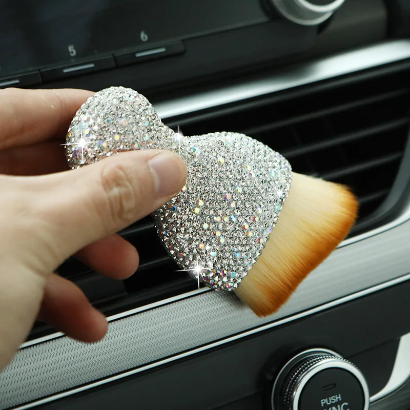 1 Stück Glitzer-Diamant Auto-Innenraum-Staubbürste, weiche Bürste für die Autowäsche, Tastatur-Spaltbürste, Auto-Staubentferner, trendige Reinigungsbürste