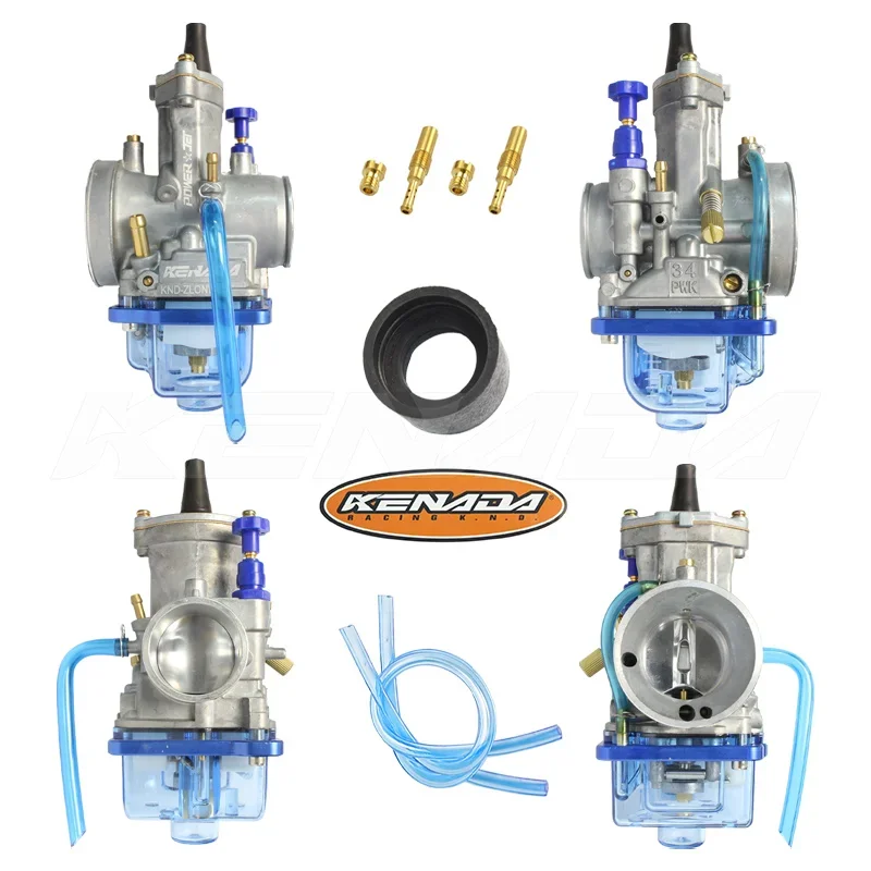 KENADA RACING PWK Carburetor 21 24 26 28 30 32 34mm Blue Bowl Power Jet For 2T 4T Scooter ATV Dirt Bike Motorcycle Parts