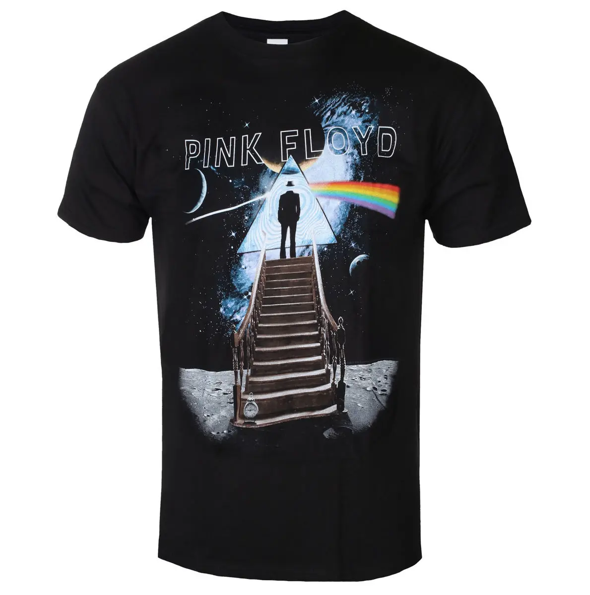 Pink Floyd - STAIRWAY TO THE MOON Printed Streetwear T-shirt Suitable for Fans of Psychedelic Rock Bands for Men and Women
