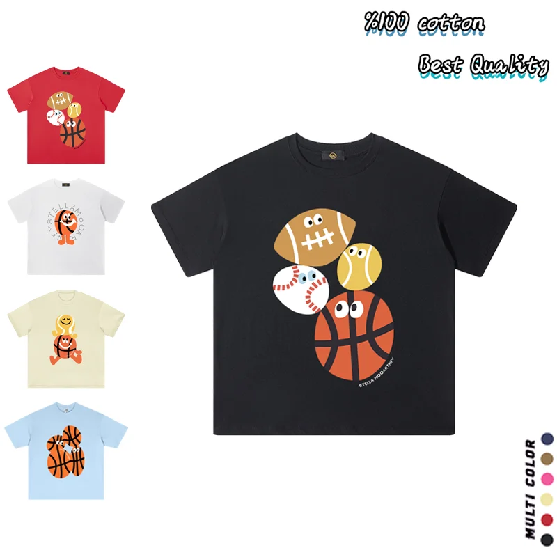 fashion boys short sleeve T-shirt summer 2026 kids clothes Fun prints basketball Tees Tops casual streetwear child half sleeve