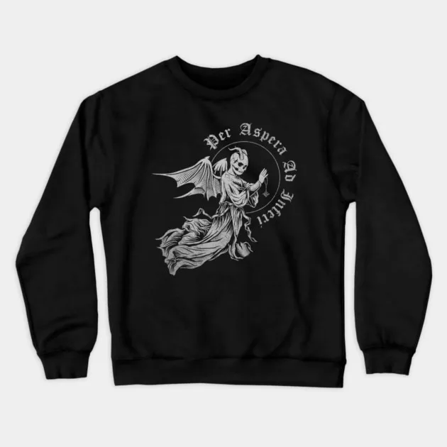 

Autumn Winter Cotton Crew Neck Sweatshirt with Dark Artistic Graphic Great Choice for Enthusiasts Unique and Mysterious Fashion