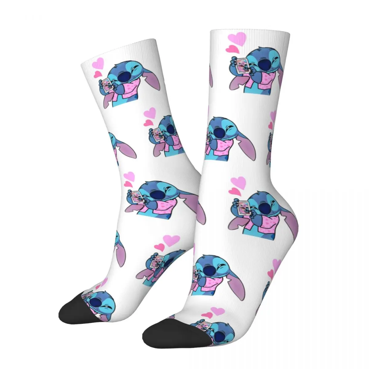 Stitch In Love Angel Design Socks Stuff for Girls Boys Breathable Printed Socks