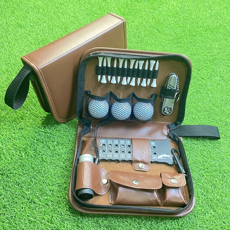 Golf Accessory Organizers with Multple Storage Slot For Professional Player Leather Golfing Accessory Holder Case Dropship