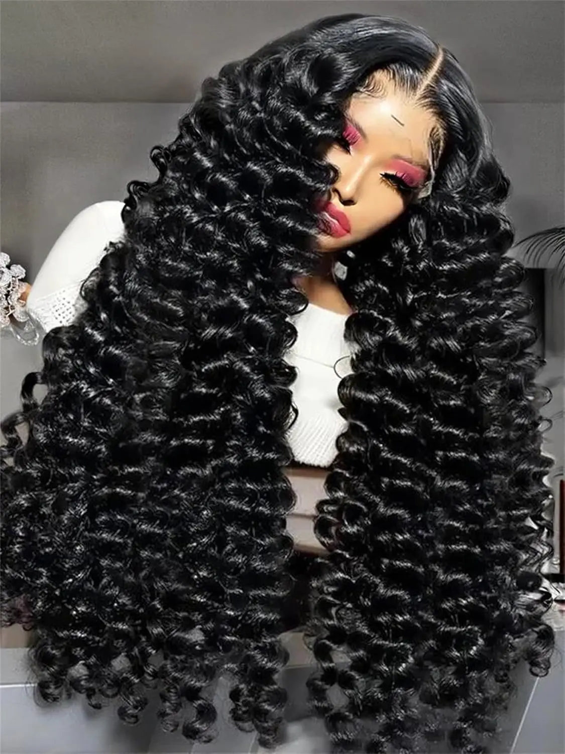 

40 42 Inch Glueless Loose Deep Wave Human Hair Wig 13x4/13x6 HD Lace Frontal Wear and Go Deep Curly Wig for Women