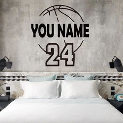 1 pc useful basketball customize name Wall Stickers Self Adhesive Art Wallpaper Kids Room Nature Decor Wall Decoration