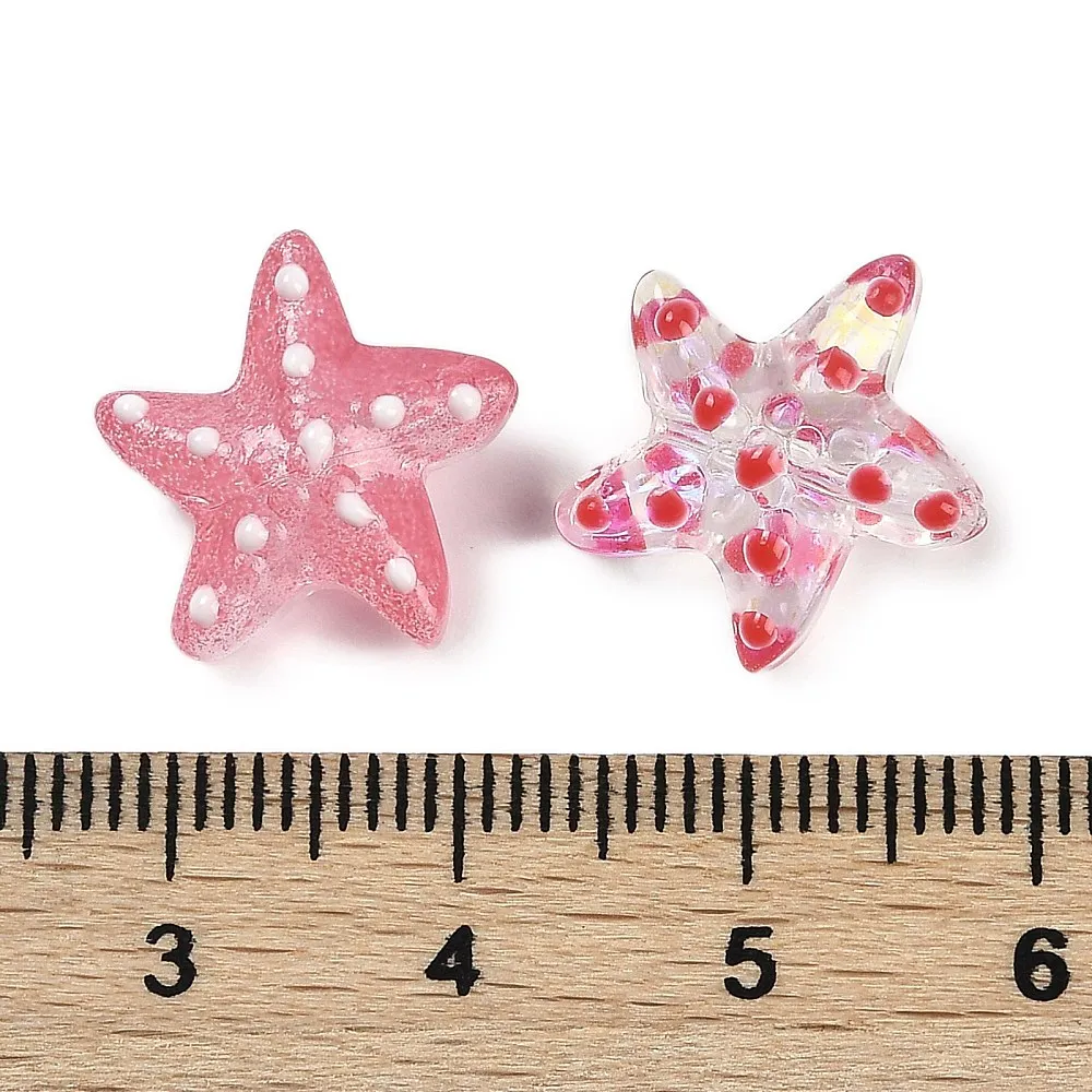 PandaHall 2 Stränge handgefertigter Lampwork-Sternperlen, Polka-Dot-Muster in gemischten Farben für DIY-Halsketten-, Armband- und Schmuckgeschenke. – Detail 38