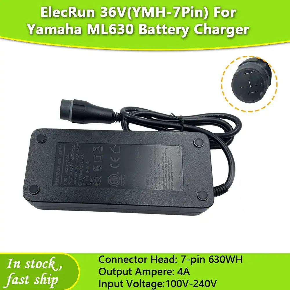 Li-Ion Charger For Elecrun 42V 4A 7-Pin Compatible With 36V YMH 7