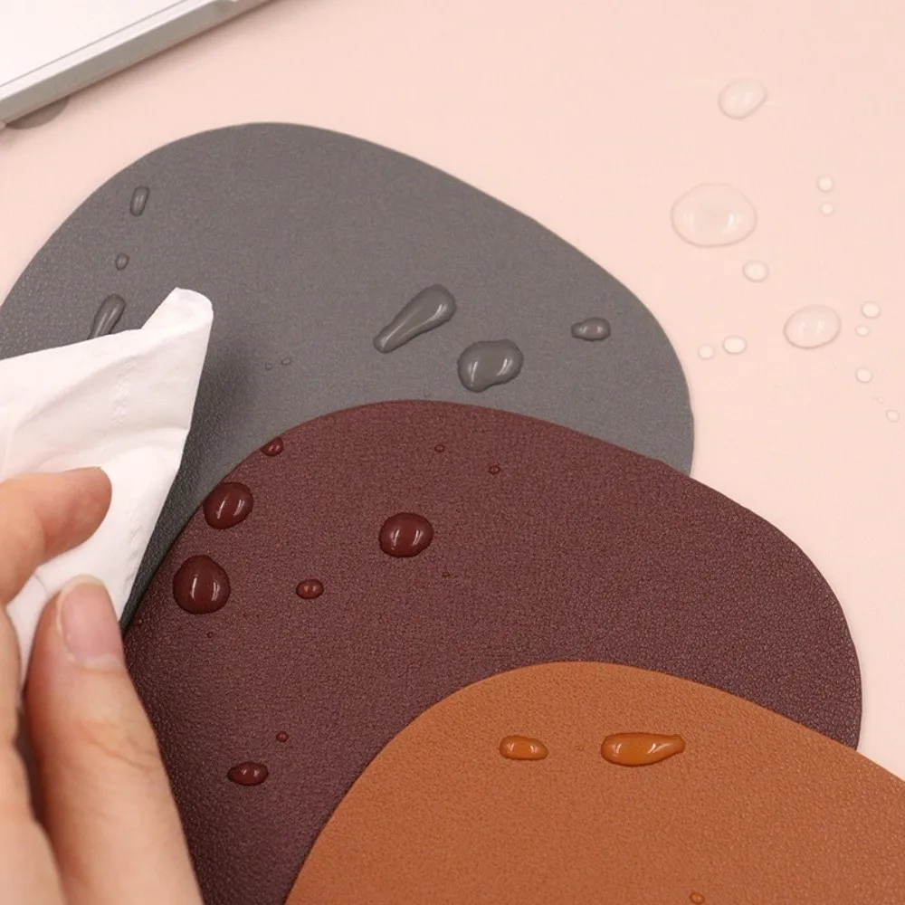 Creative Faux Leather Placemat Irregular Heat Resistant Coaster Washable Insulation Coffee Mat