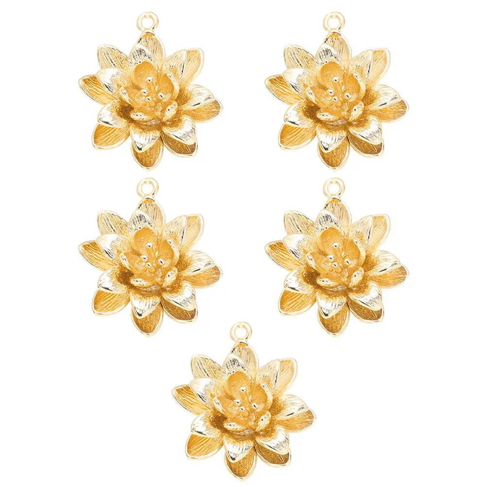 

5 шт. 3D-шармы в виде цветов из сплава для изготовления украшений, идеальный подарок для DIY-проектов, декор на День рождения, Рождество, День благодарения