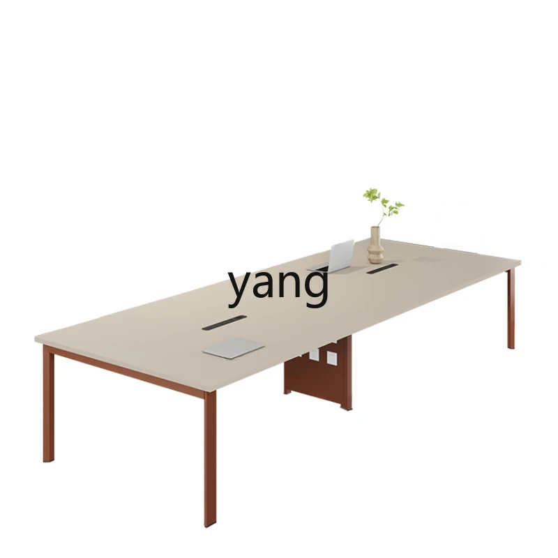 

LXL Conference Table Simple Modern Rectangular Steel Frame Small Conference Room Table and Chair Combination