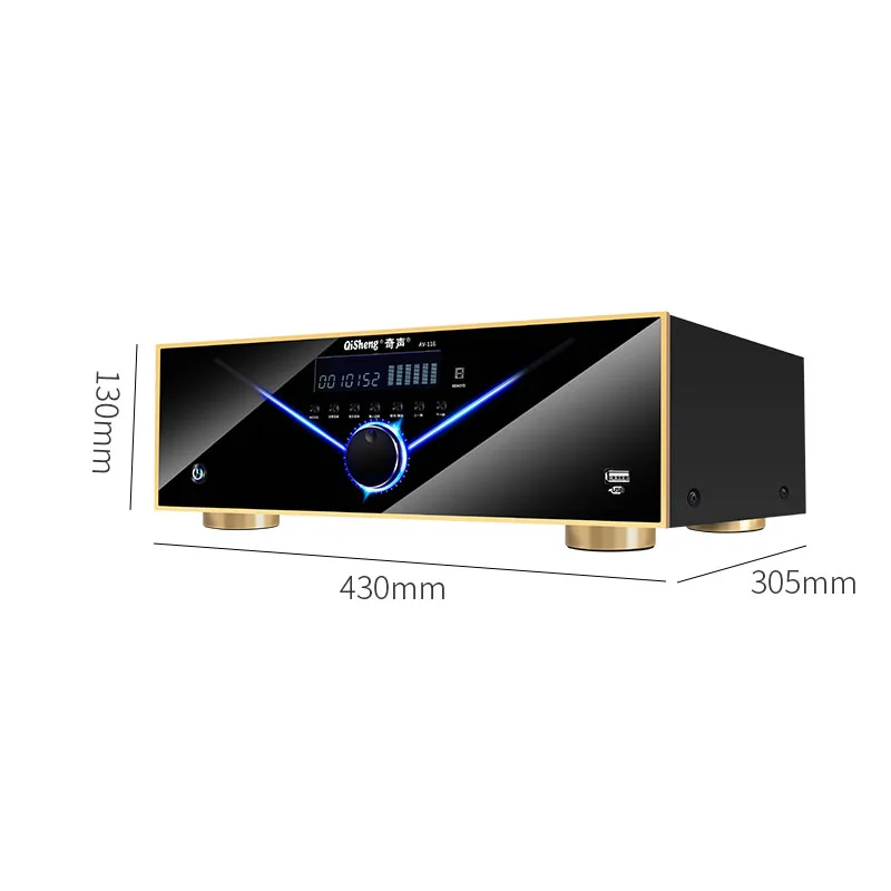 1200W 5.1 Power Amplifier High Power Home HIFI Bluetooth Subwoofer Amplifier APE Lossless Decoding Karaoke Effect Amplifier USB