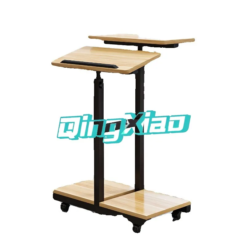 

Foldable Height Adjustable Computer Desk Sit To Stand Laptop Table For Bedside Living Small Space With Casters Eco Friendly