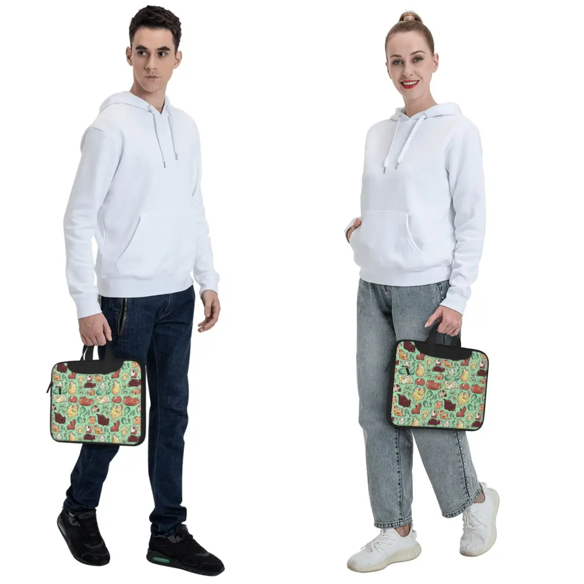 Guinea Pig Huddle Crossbody Laptop Bag Case Computer Bag 13 14 15.6 Inch Notebook Pouch for Macbook Pro