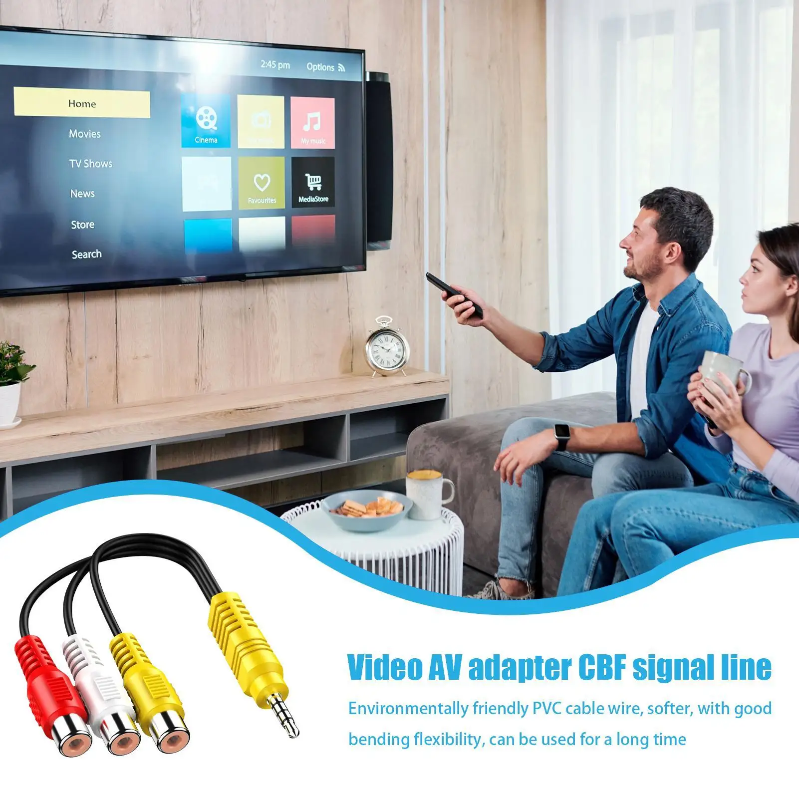 AV Adapter Cables ForTCL Dedicated 3.5mm Jack Plug RCA Cable 3.5 Aux Male To 3 RCA Female Adapter Mini Aux Stereo Audio Video