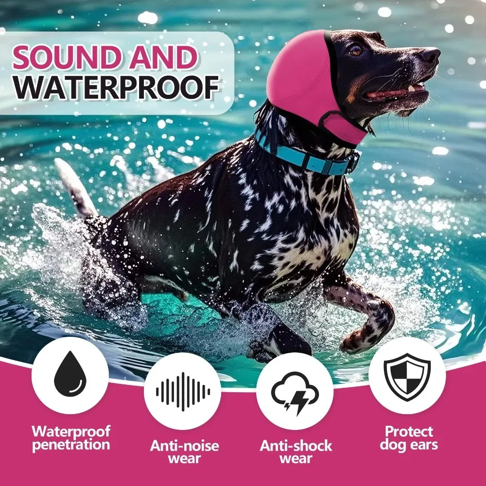 Hearing Protection Dog Calming Earmuff Noise Reduction Waterproof Dog Earmuffs Shock Proof Dog Soothing Headcover