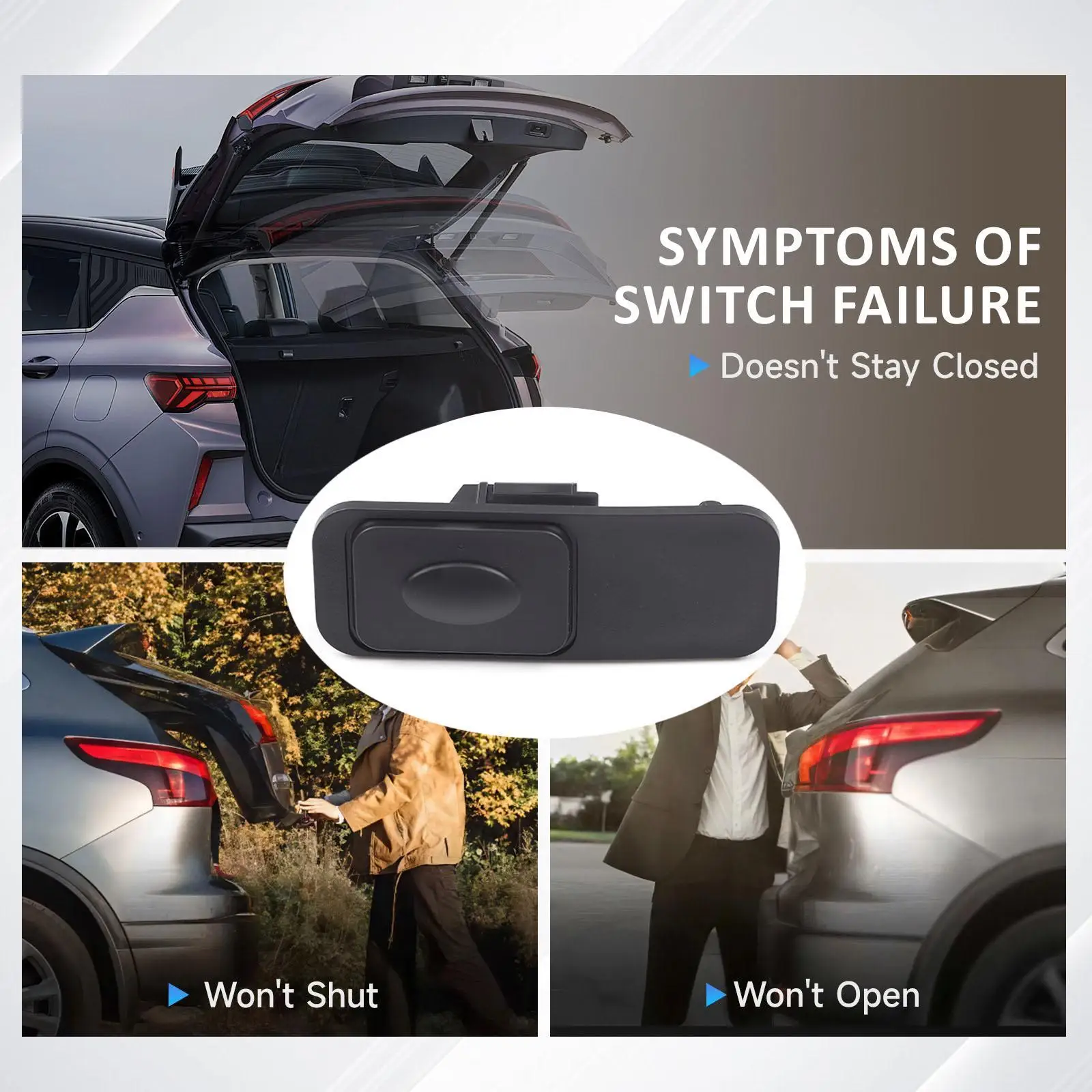 

Tailgate Release Switch Push Button Premium Professional Durability Practical Black Rear Trunk Lid Switch DIY Direct Replaces