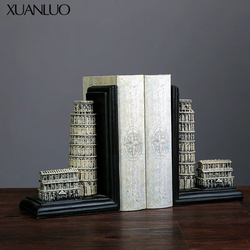 Nordic-inspired luxury resin leaning tower bookend Home office, study, bedroom Creative decorative bookend ornament