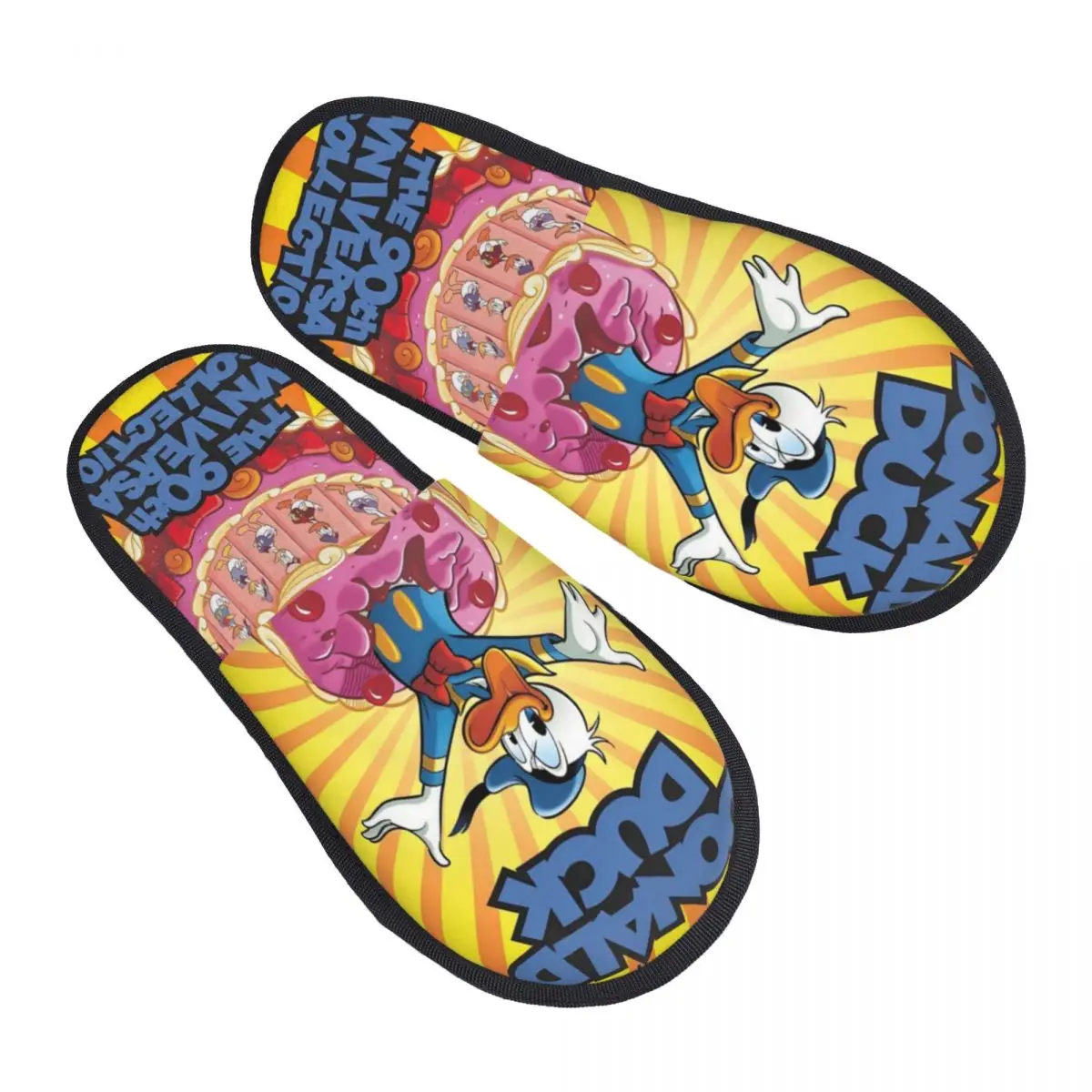 

Custom Print Women Donald Duck Adorable House Slippers Cozy Warm Anime Cartoon Memory Foam Fluffy Slipper Indoor Outdoor Shoes