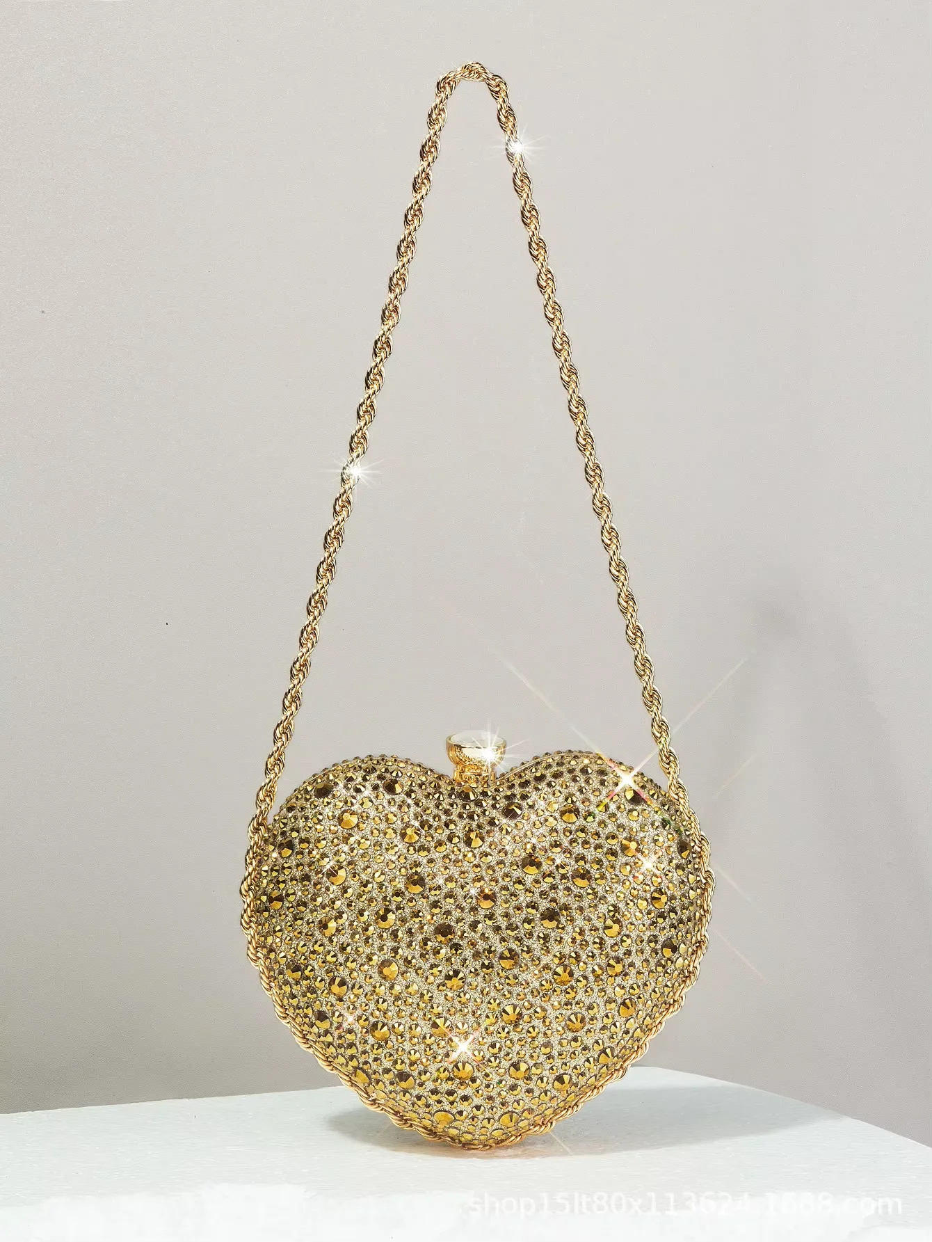 

Cross-border Hot Sale Women's Shiny Rhinestone Decorated Small Box-shaped Evening Clutch Bag Fashion Elegant Graceful Polyester