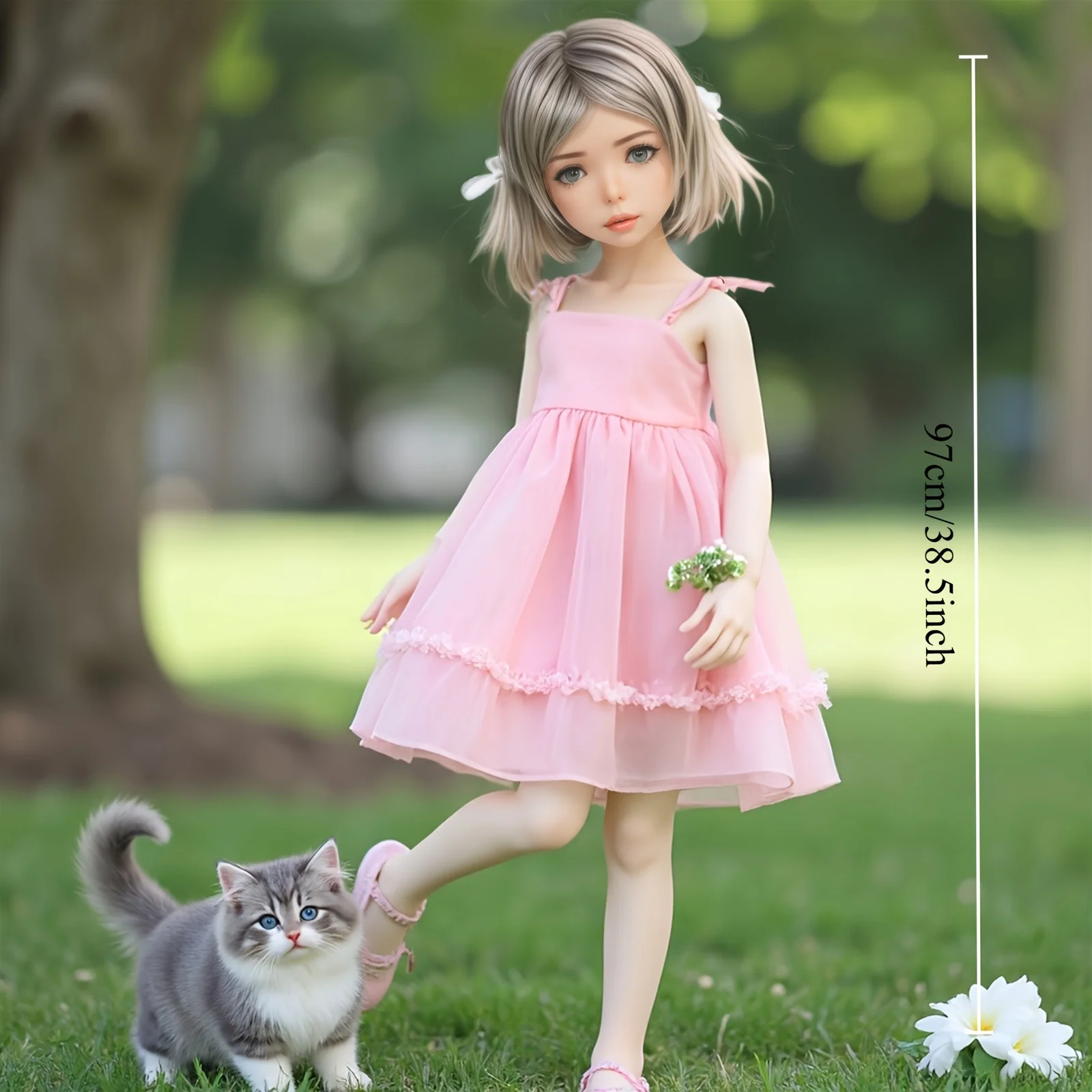 97CM  TPE Collectible Anime Doll with Articulated Metal Skeleton, Soft Skin Touch for Lifelike Display Black Friday Christmas