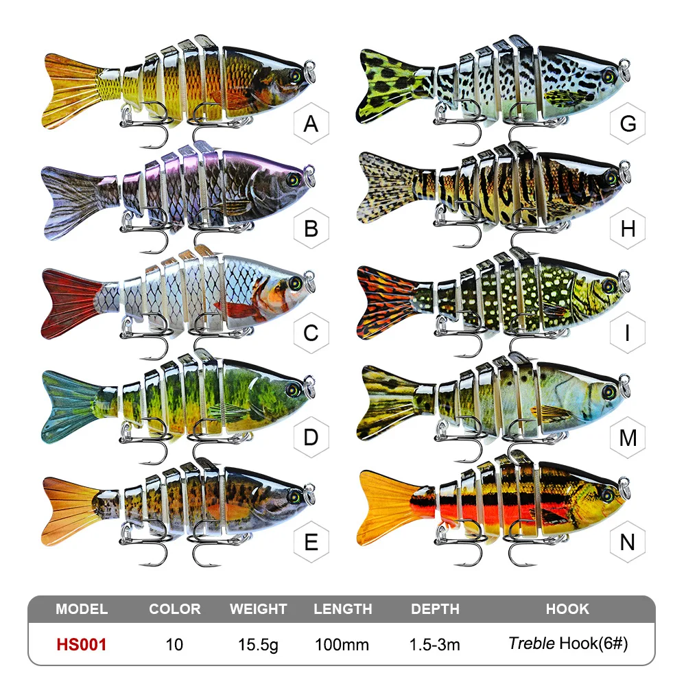 10cm road bait plastic hard bait 15.5g multi-section fish 7-