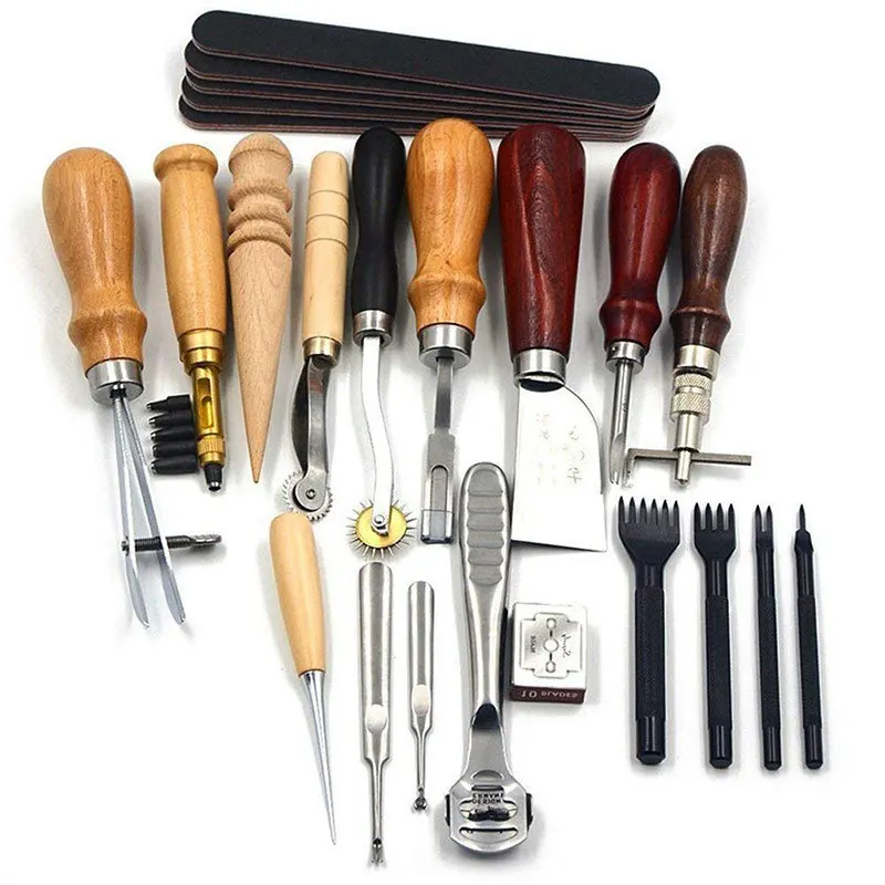 

Leather Craft Package Hand-sewn Set Leather Craft Tools 18-piece Leather Craft Tool Set