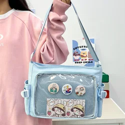 Transparent Badge Display Tote Bag Preppy Style Candy Colour Cute Crossbody Bag Anime Expo Women Doll Itabag Shoulder Bag