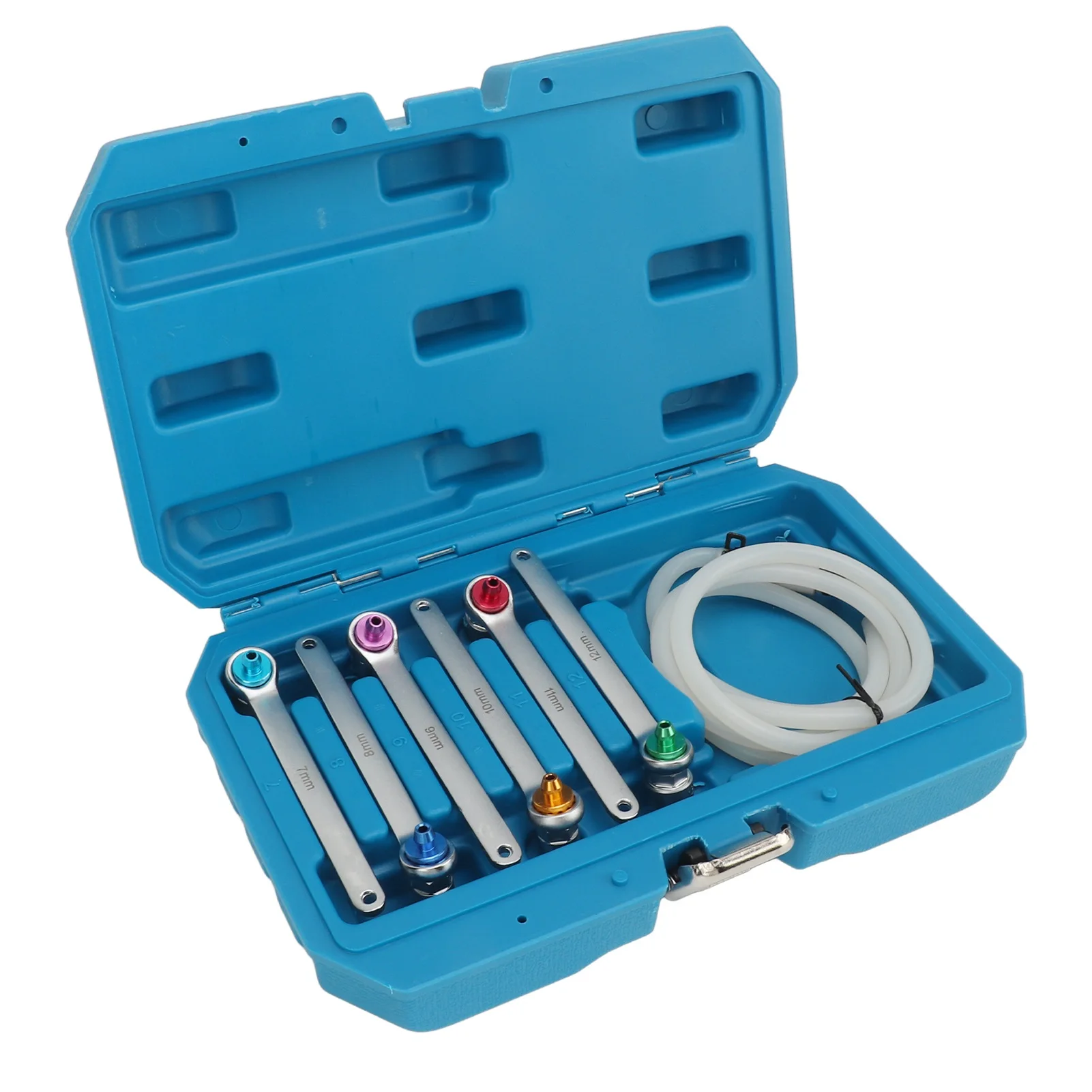 

Набор гаечных ключей для прокачки тормозов, 7-12 мм, 12-точечный ключ со обратным клапаном, шланг для слива масла, ручной инструмент для авторемонта