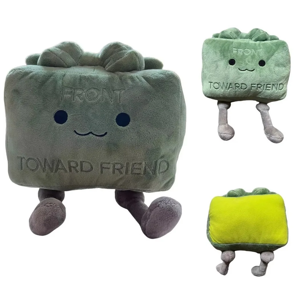 New 20CM Clay the Claymore Plush Doll Kawaii Green Square Doll Pillow Accessories Gift Collection Model For Kid Birthday Gifts