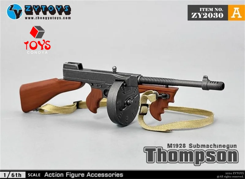 In Stock ZYTOYS ZY2030 1/6 M1928 Thompson Submachine Gun Model 15cm Soldier Weapon Plastic Toys For 12\'\' Action Figure Body