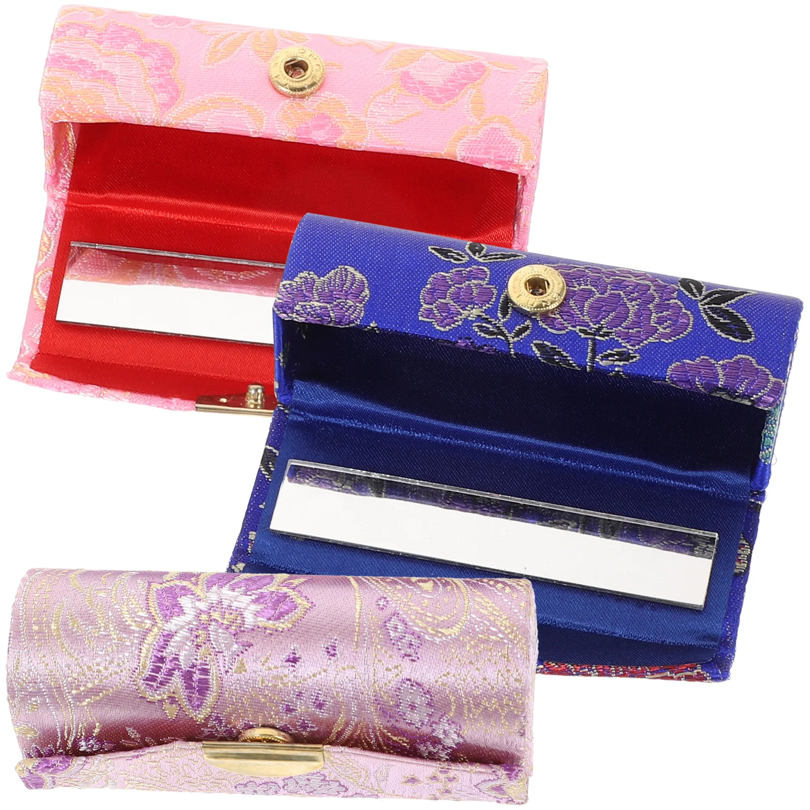 3 Pcs Safe Lipstick Storage Chinese Case Makeup Holder Jewelry Organizer