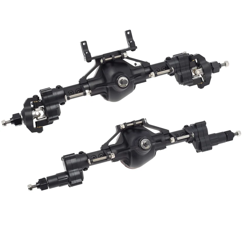 B78B-2個 CNCメタル製フロントおよびリアポータルアクスルセット 1/10 RCロッククローラーカー Axial SCX10 I II 90046 90047 アップグレードパーツ用