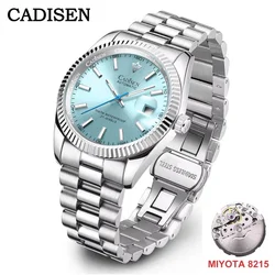 CADISEN Mens Classic Luxury Mechanical Automatic Watch C3 Luminous Sapphire Crystal MIYOTA 8215 Movt 100M Waterproof Watch Men
