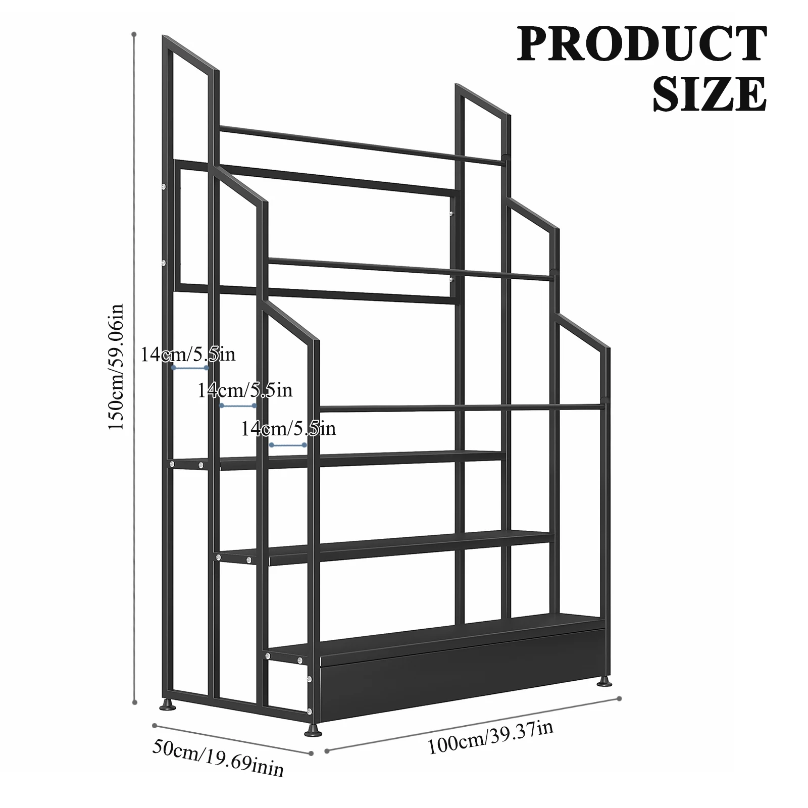 

Трехуровневая напольная стальная полка-органайзер для текстиля с регулируемыми направляющими для рукоделия и DIY-проектов