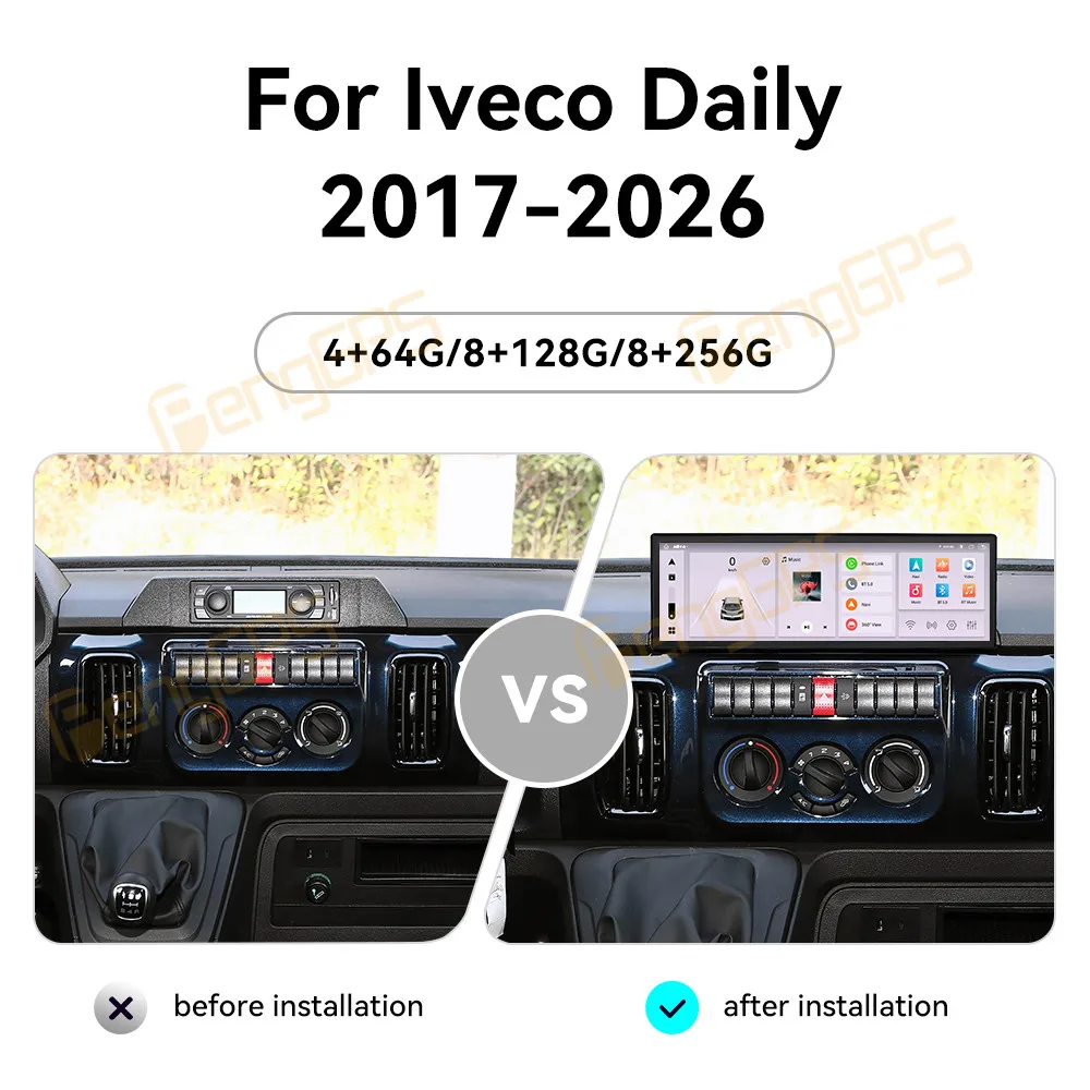 Car Accessories Radio For Iveco Daily 2017-2026 Android Auto GPS Navigation Multimedia Stereo Receiver Head Unit Offline Maps