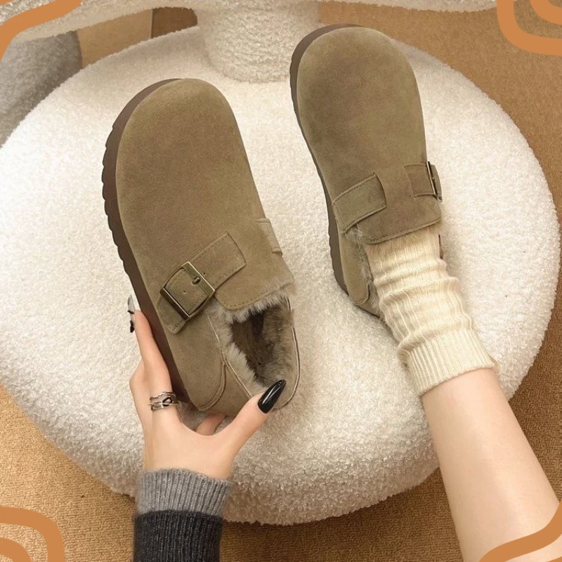 Retro Women's Shoes Exquisite Plush Ultra Warm Loafers for Woman Comfortable Winter Casual Shoes Designer Shoes Zapatos De Mujer
