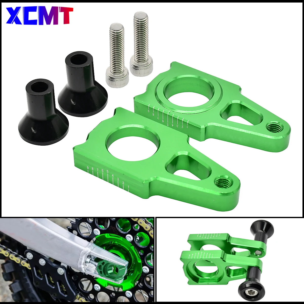 Motorcycle Rear Chain Adjuster Axle Block For Kawasaki KX125 KX250 KX250F KX450F KLX450R 2003 2004 2005 2006 2007-2016 Dirt Bike