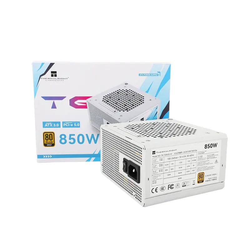 Thermalright 550W 650W 750W 850W Gold 80Plus Switching ATX PC Power Supply for Desktop Computers up to 850W Power