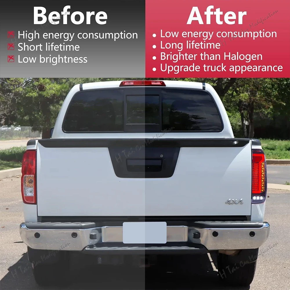 LED Tail Lights For Nissan Navara D40 2004-2014 Rear Lamps Taillights Rear Fog Lights Dynamic Turn Signal Car Light Assemblies