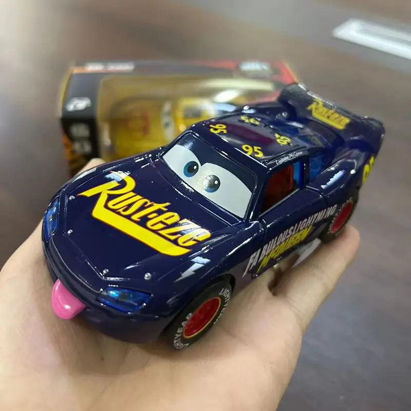 

2026 Disney Toy Story 3 Model Car Lightning Mcqueen Metal Diecast With Lights Inertial Pull-Back Wheel Spit Out Your Tongue Cars
