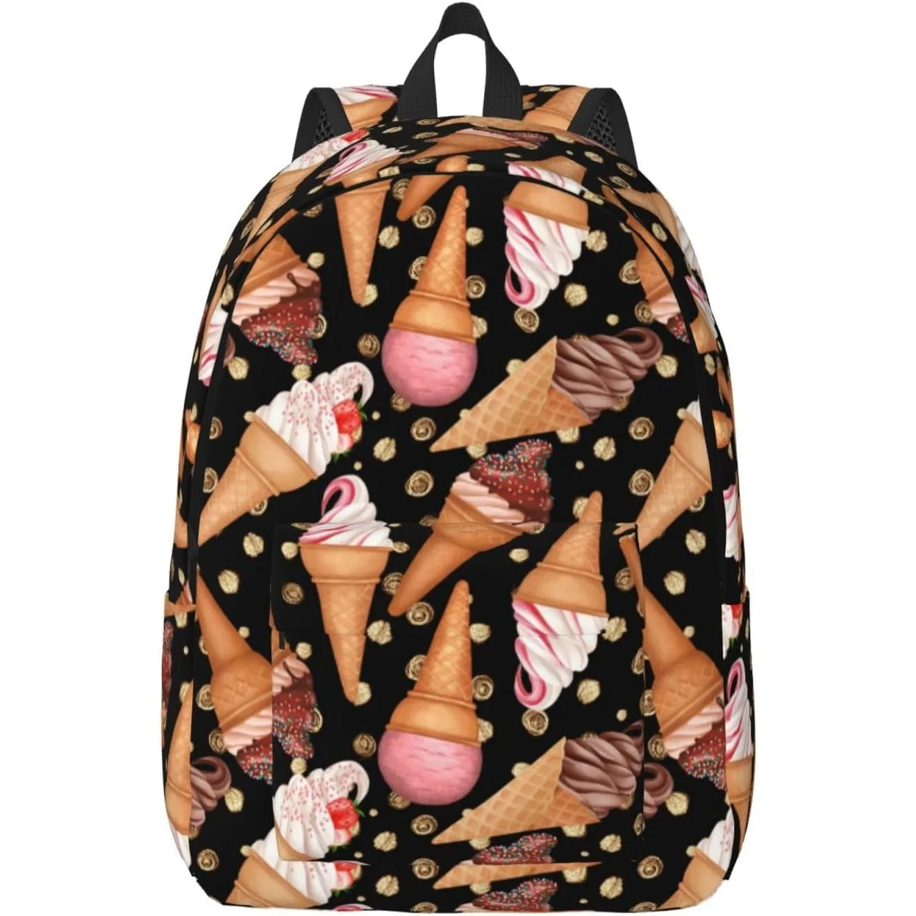 

Ice Cream Lightweight Canvas Backpack, Backpack For Women Men Couples, Travel Laptop Backpack