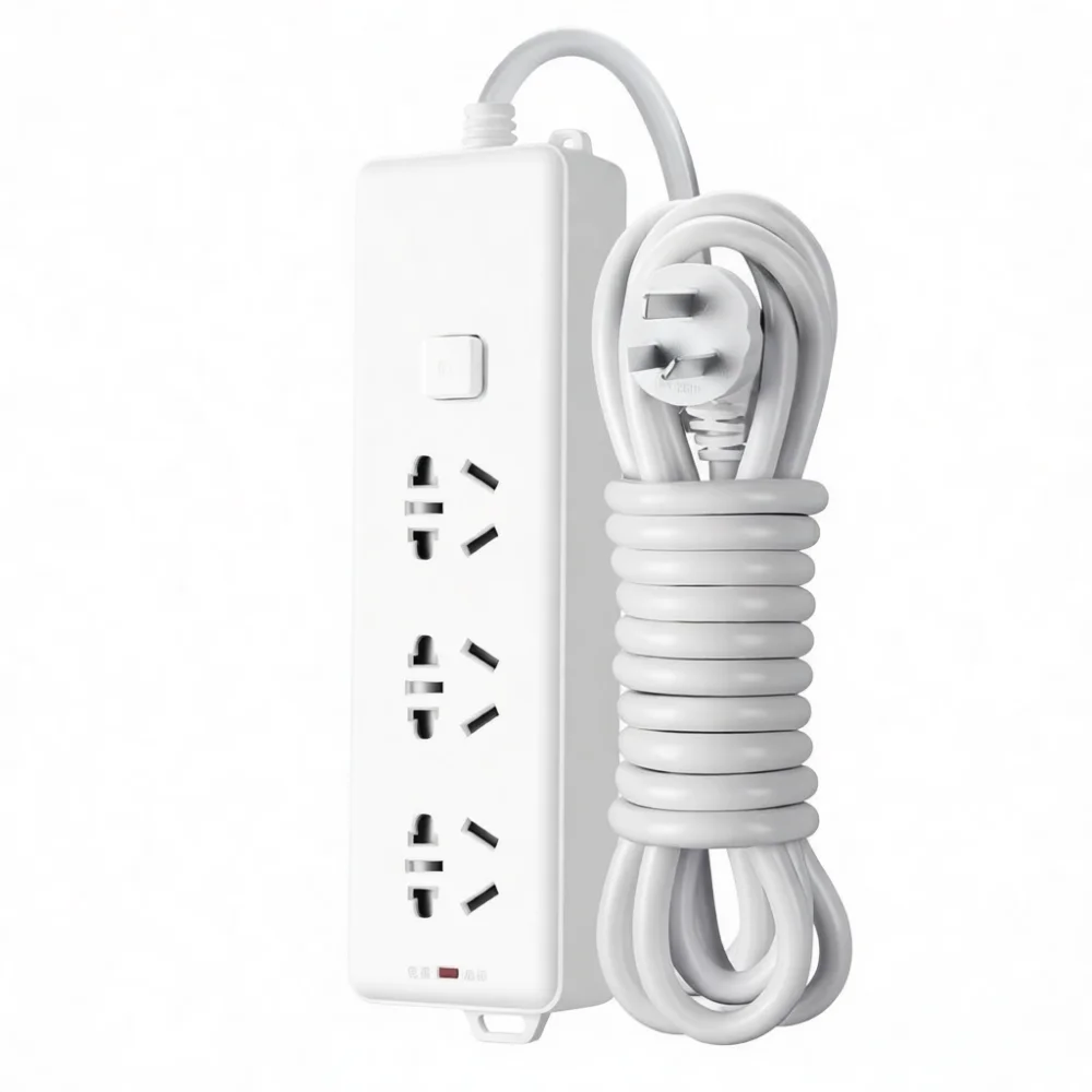 Robust Power Strip Extension Outlet Pure Copper Material Reliable Plug For High Power Appliance Heater Cooker