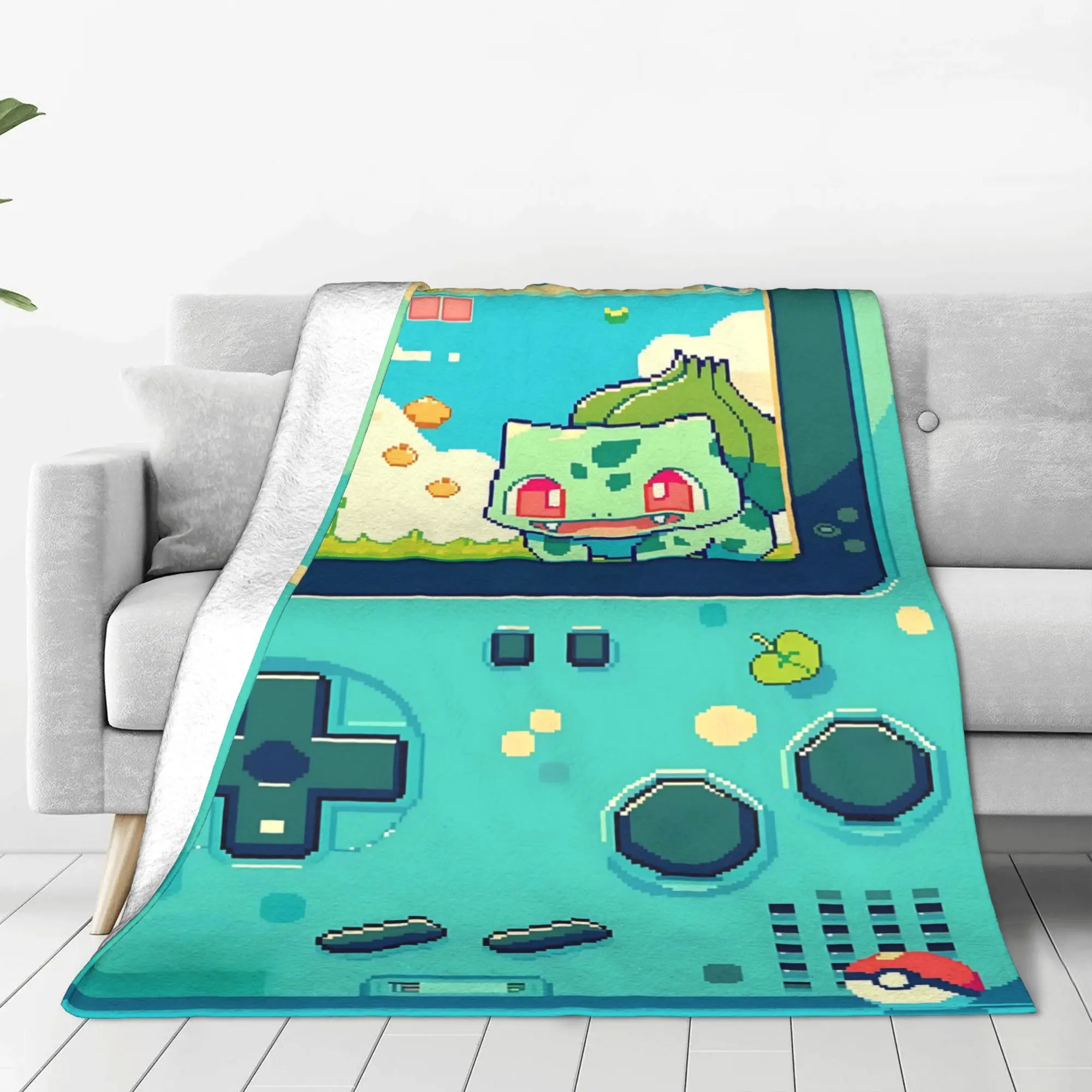 1PC Funny Pokemon Theme  home room decorations Winter Blankets for Adults Bedding Home Interior Sofa Knee