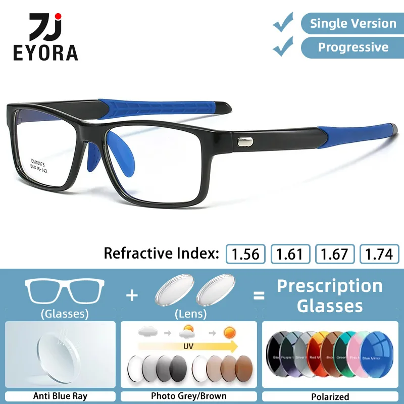 

EYORA New Sports Style Reading Glasses Frames Outdoor Riding Myopia Glasses Fashion Optical Glasses Customizable Prescription