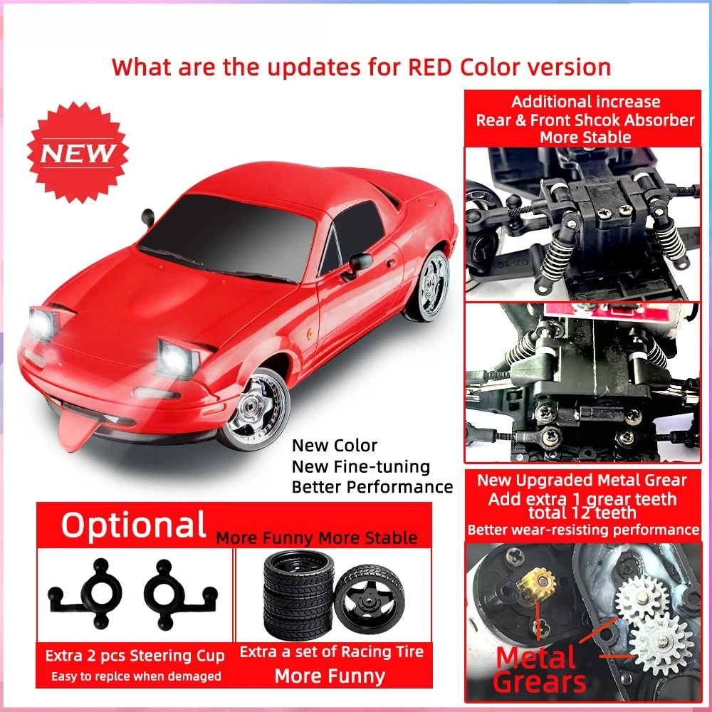 

LDRC LD1804 Mx5 RC Drift Car 1/18 2.4G 2WD ESP Гироскоп Гоночный Полный пропорциональный контроль Электрический пульт дистанционного управления Модель автомобиля Игрушки
