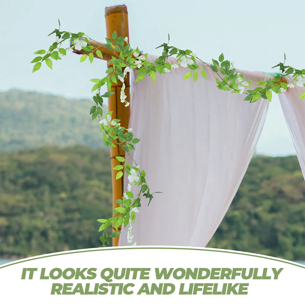 

2Pcs Artificial Wisteria Vine Garland Fake Flowers for Home Wall Hanging Decor Wedding Festival Decoration Hanging Wisteria Vine