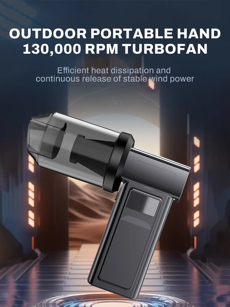 2025 New 130,000 Rpm Blower Handheld Turbo Violent Fan Electric Air Dust Collector Adjustable Wind Speed Portable High Speed Fan