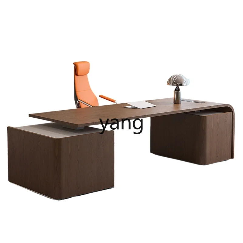 

Yjq Office Boss Desk Simple Modern President Table and Chair Combination Commercial Office Furniture Single