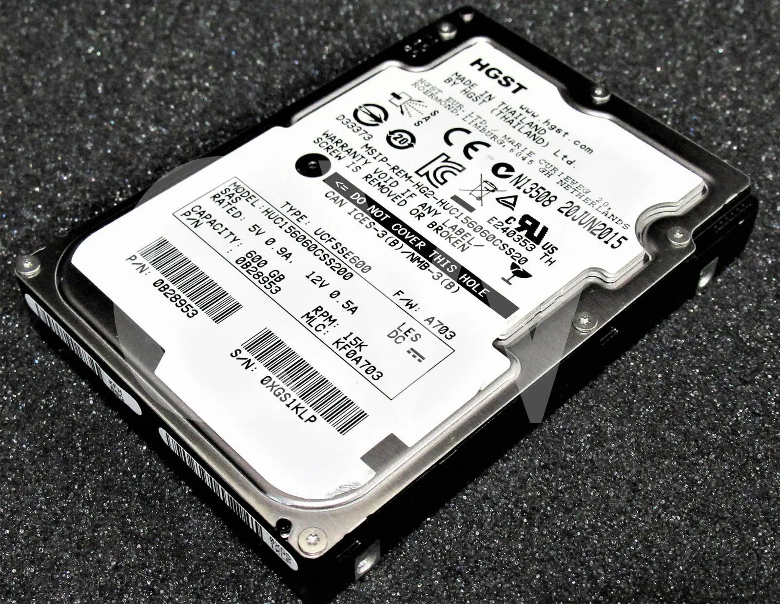 For 0B28953 Hitachi 600GB 15K RPM 12Gbps 2.5